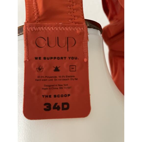 Cuup Lingerie Bra Plunge The Scoop Orange Intimates - Picture 12 of 12